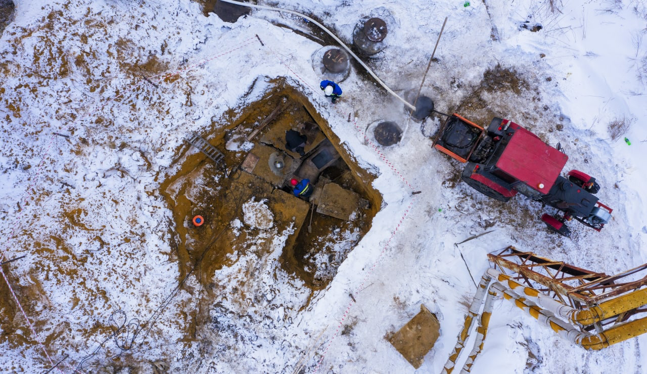 Онлайн-репортаж: о ходе ремонта теплотрассы в красноярском микрорайоне Солнечный