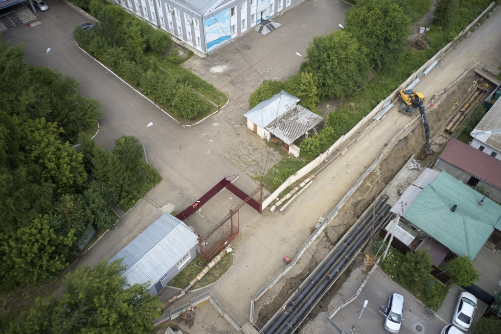 Работы вдоль улицы Боткина: вид сверху