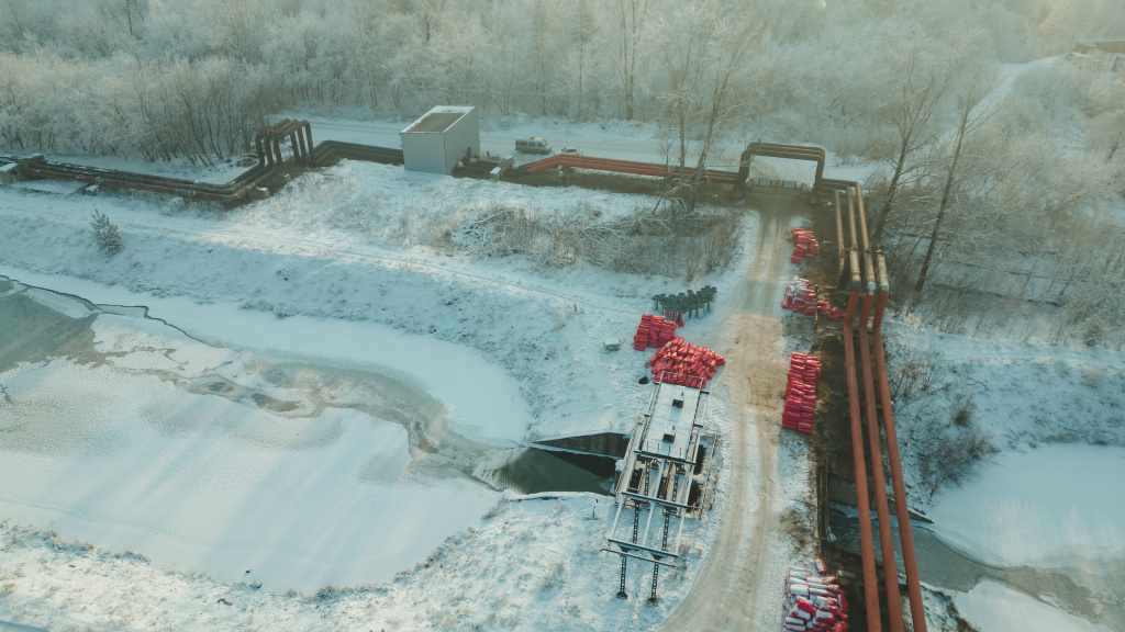 Участок замены 210 метров теплоизоляции на тепломагистрали, ведущей из Заводского в Новоильинский район Новокузнецка 